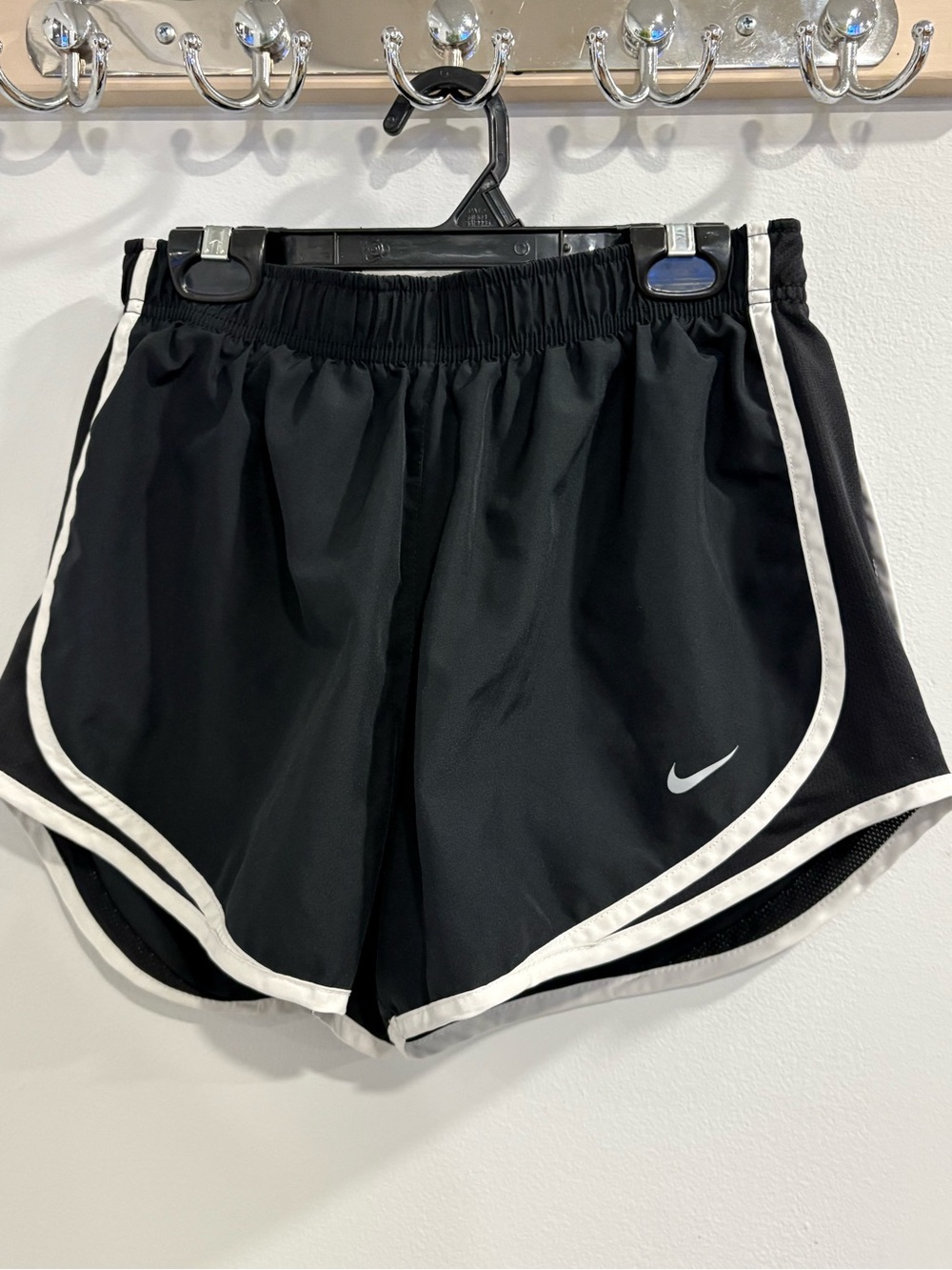 Nike Black Athletic Shorts with White Trim - Women's Running Shorts